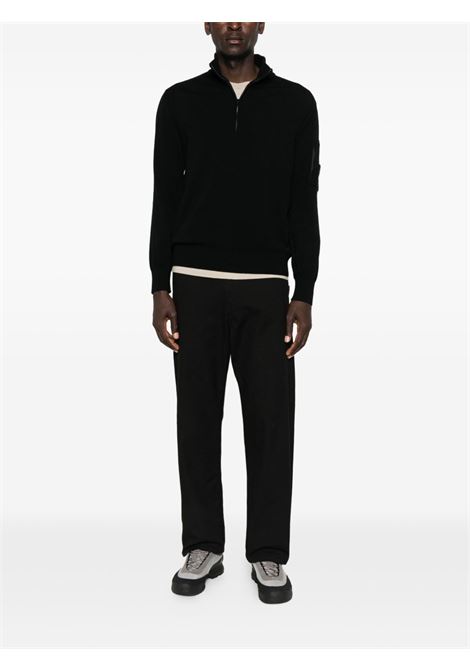 maglione half zip uomo nero C.P. COMPANY | 19CMKN036A-005528A999